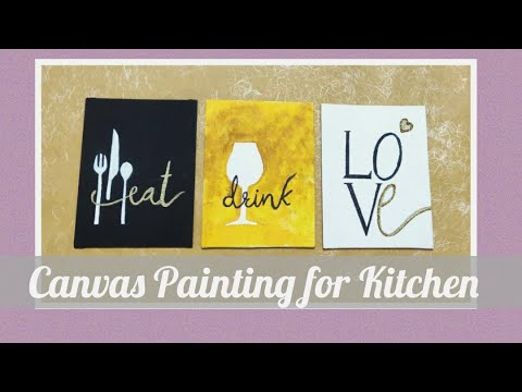 Engaging canvas painting ideas for kitchens Canvas Painting For Kitchen Wall Decor Youtube