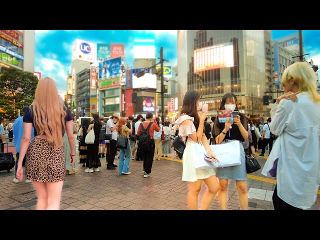4k:Walking in Shibuya,Tokyo.The Magic Hour Summer in Shibuya｜TOKYO WALK class=
