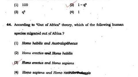 M.Sc. Zoology BHU (2017) entrance MCQ part 2