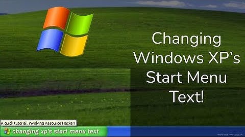 Changing Windows XP