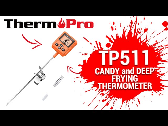 ThermoPro Waterproof Digital Candy Thermometer with Pot Clip, 8