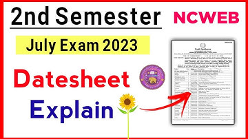 DU NCWEB Second Semester Datesheet July Exam 2023 | DU Second Semester Exam Datesheet July 2023