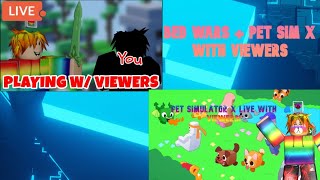 Playing Roblox Bed Wars + Pet Simulator X Live With Viewers!