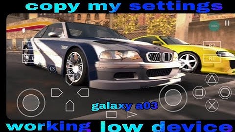aethersx2 test need for speed most wanted samsung galaxy a03 + settings ps2 android gameplay