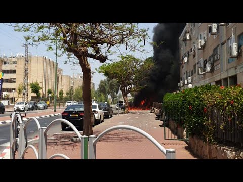 Видео: Израиль. Ракетные удары по   Ашкелону   май 2021г
