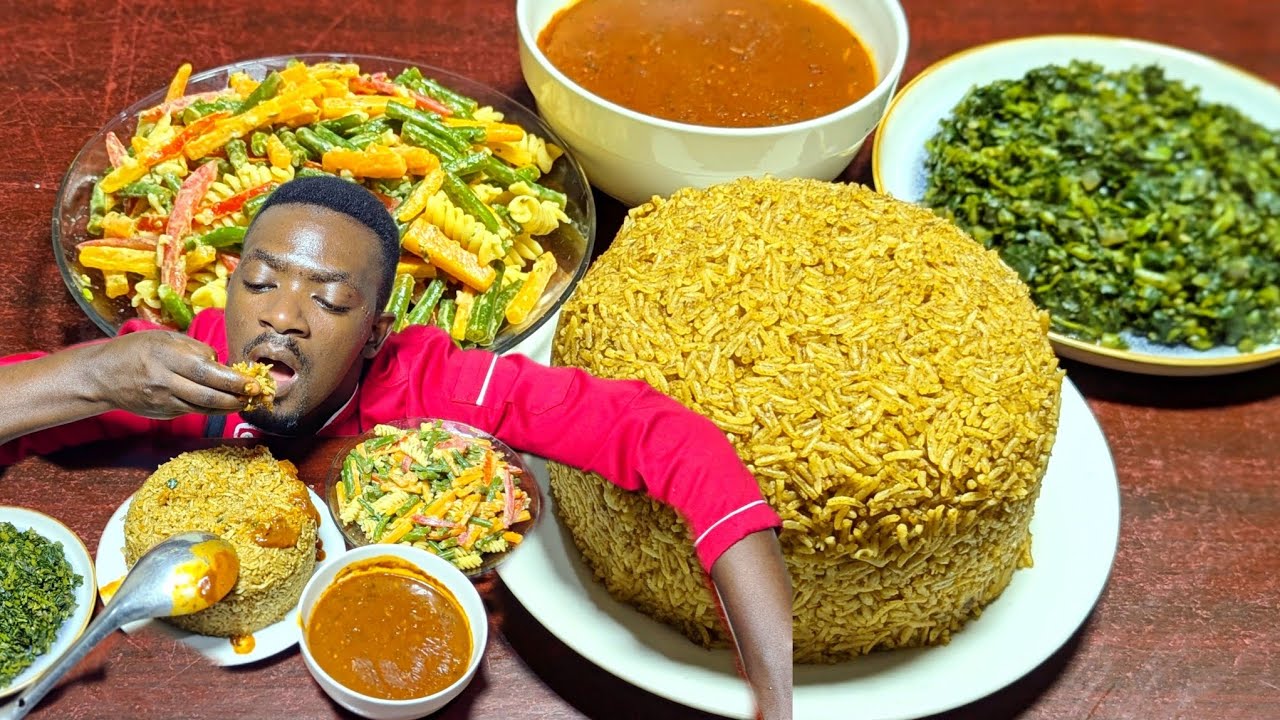 Потрясающая еда 😋 Как приготовить рис 😋 и томатный соус 😋 с пастой 😋 Салат. Легко и вкусно! #Готовим