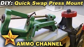 A quick look at how I set up my reloading bench so I can easily swap presses without tools. Not much more than a piece of plywood 