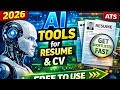 AI Tools for Resume & CV (2026) — Best Free Tools to Get Shortlisted Fast#AIResumeTools #JobSearchAI
