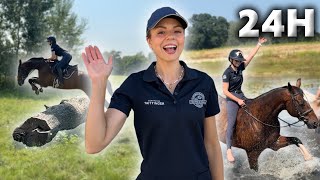 24 HOURS AS A HORSE CAMP PARTICIPANT!🐴 | Cross-country, swimming horses, show jumping 🐎 | How did...