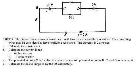 AP Physics B - 1983B3 - AP Physics 1&2 - FRQ - Circuits