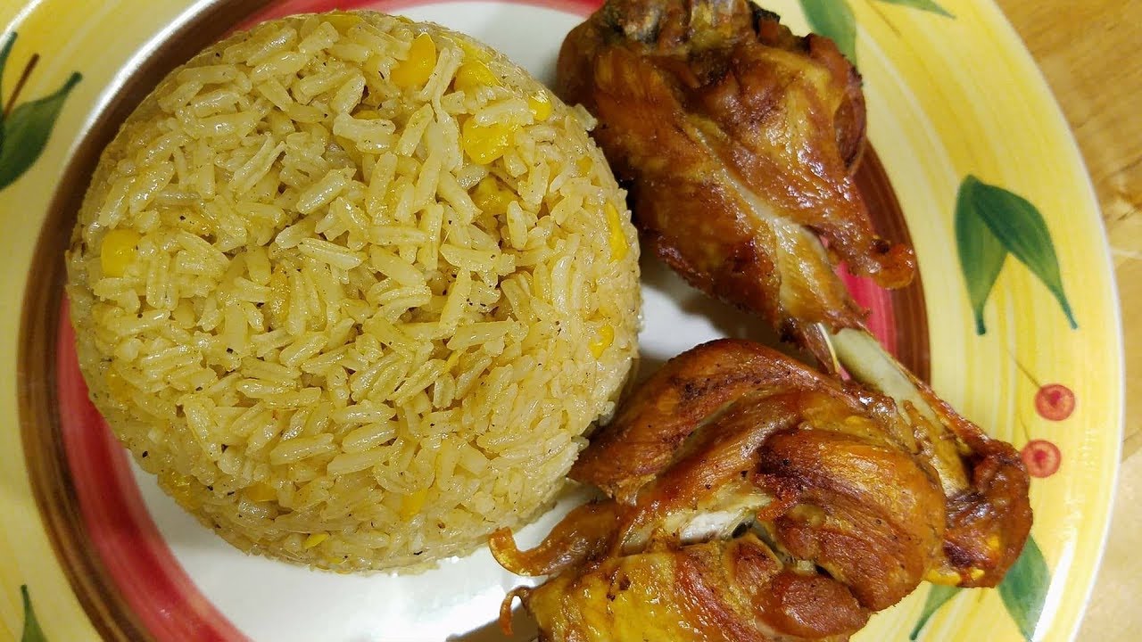 Arroz con Maiz y Pollo Frito - YouTube