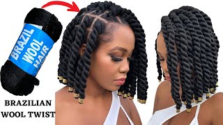 OMG 😳 Best Twist Ever Using Brazilian WOOL  / MUST TRY 🔥 /Tupo1 / Protective Style