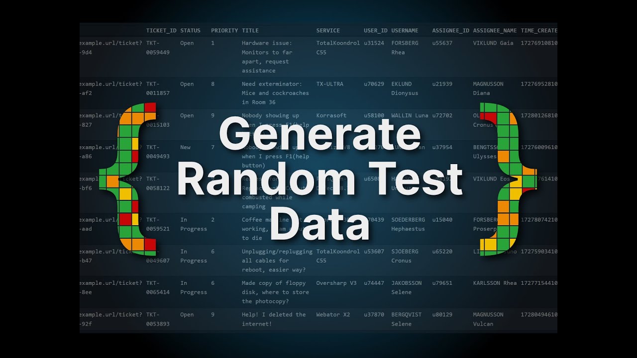 EMP Query - Generate Random Test Data (source random) - YouTube