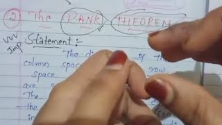 RANK THEOREM 5 SEM MATHS IMPORTANT QUESTION FULL EXPLANATION