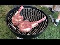 How To Grill Tomahawk Rib Eye Steaks on a Weber Grill With a BBQ Dragon Spin Grate