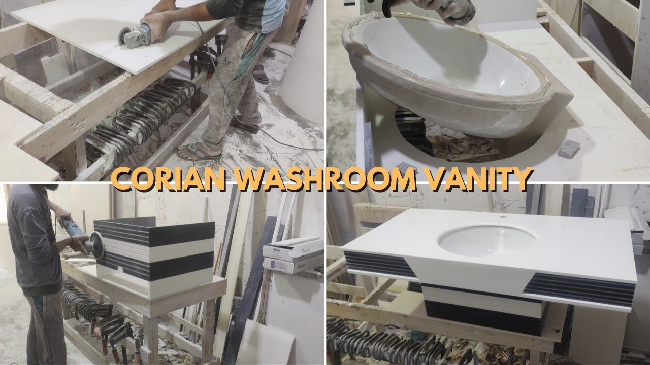 Beautiful Washroom corian vanity Design in Pakistan How to make