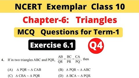 NCERT Exemplar | Class 10 Maths | Chapter 6 Triangles | Exercise 6.1 | Question 4 | MCQ Term 1