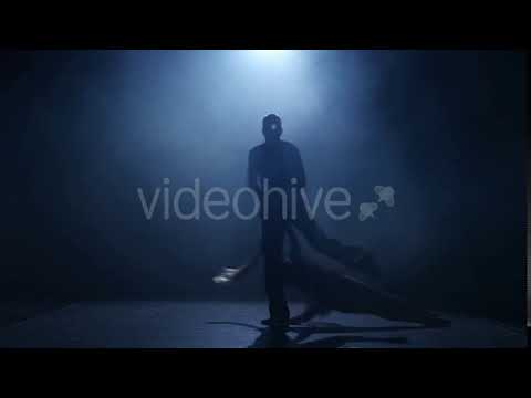 Dance Element From The Rumba, Silhouette Couple Ballroom. Black Background | Stock Footage -