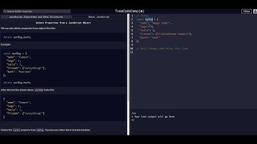 Delete Properties from a JavaScript Object - Free Code Camp Help - Basic Javascript - Data Structure