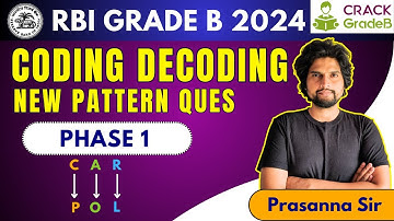 Coding Decoding (NEW PATTERN QUES) for RBI Grade B 2024 Phase 1 exam.