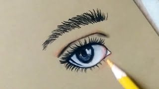 رسم عين مع الخطوات ..how to draw an eye easy