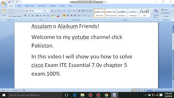 ITE Essential 7.0 chapter 5 exam answers 100%  Cisco ite chapter 5 exam answers by click pakistan