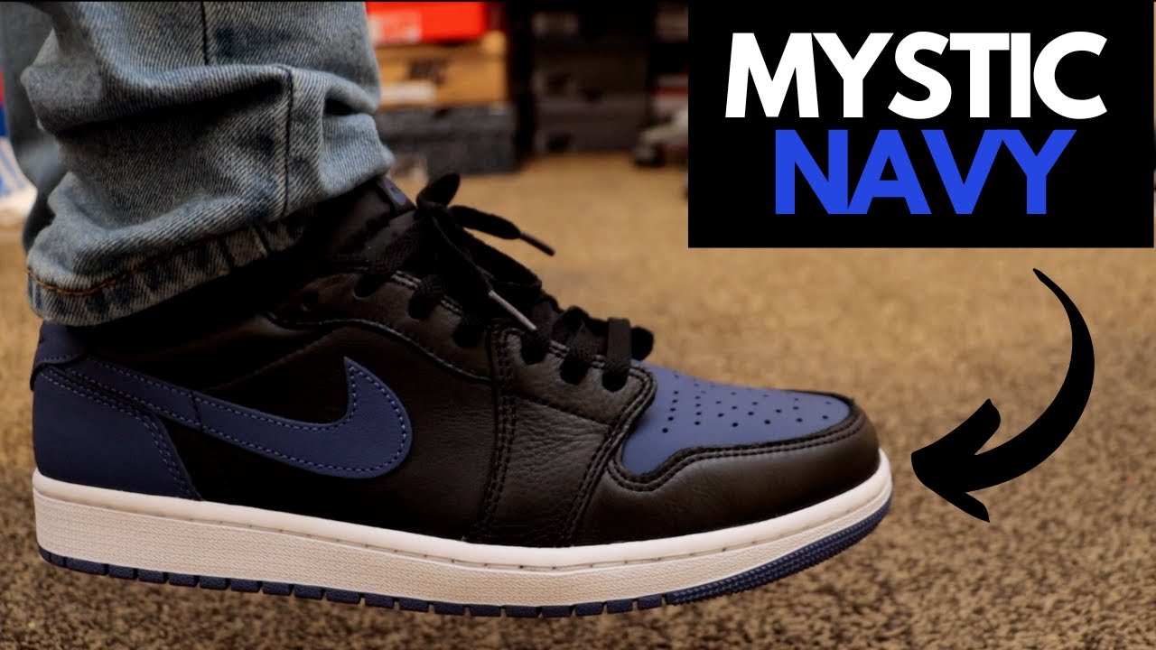 Jordan 1 Low Mystic Navy Unboxing + On Feet! - YouTube