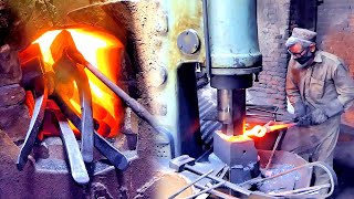 Talented old Blacksmith Makes a Wonderful pickaxe | pickaxe Forging with blacksmith power hammer |