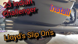 23&#39; Indian Challenger Lloyd&#39;s Slip on Exhaust Review and Install