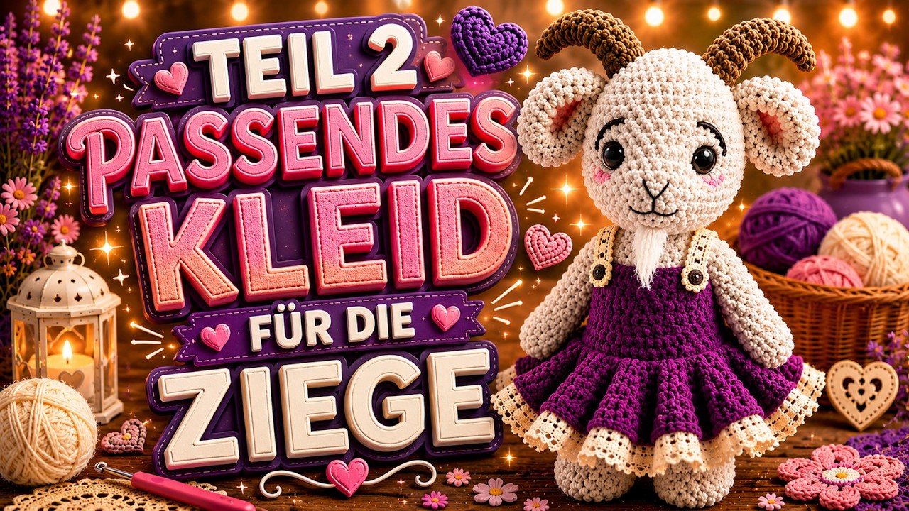 🐐 Passendes Kleid für die Ziege häkeln | Amigurumi Kleid | Teil 2