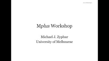 Mplus Workshop on Panel Data Modeling (Day 1/3, Session 1/2): Regression and Mplus