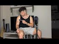 Scratching and Tracing on my body for you to Relax and Sleep ASMR (male whispered ramble)
