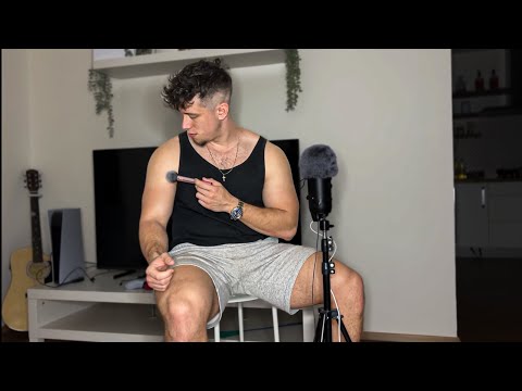 Scratching and Tracing on my body for you to Relax and Sleep ASMR (male whispered ramble)