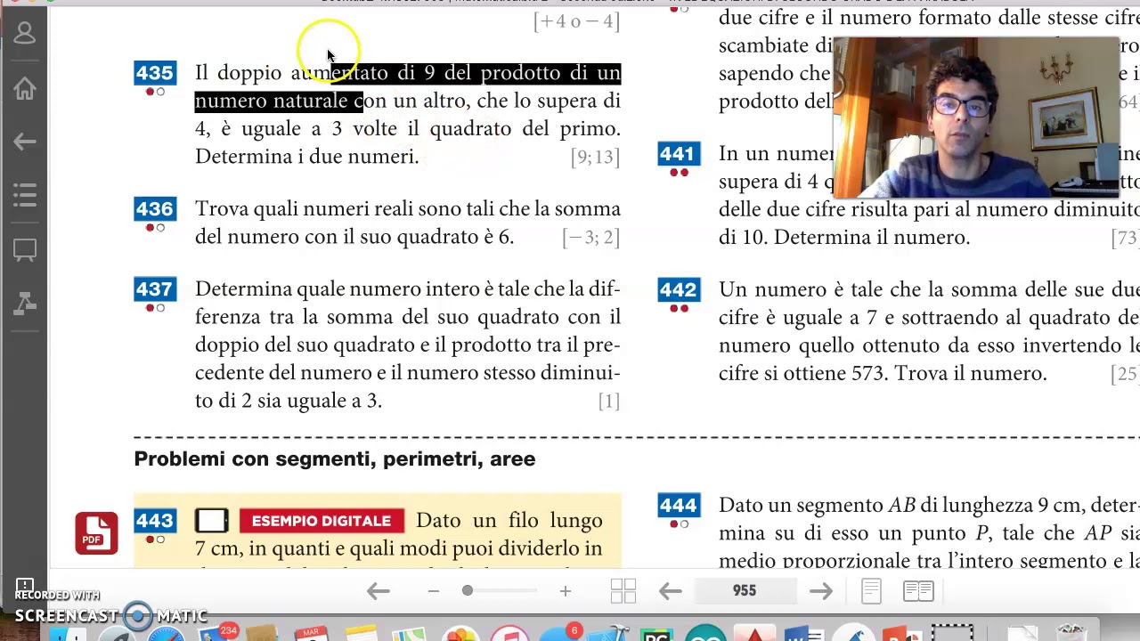 MAT-2-500 Problemi con le equazioni di secondo grado (parte 1)