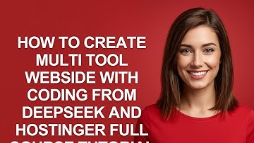 How to Create Multi Tool Webside with Coding From Deepseek and Hostinger - AshleyHowTo