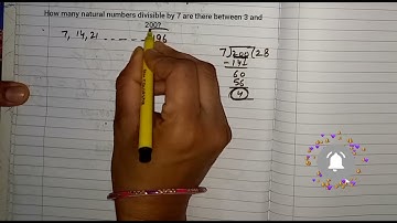 How many natural numbers divisible by 7 are there between 3 and 200?