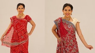 How To Wear Saree In Different Styles to Look Slim and Tall - Gujarati Style Saree Draping