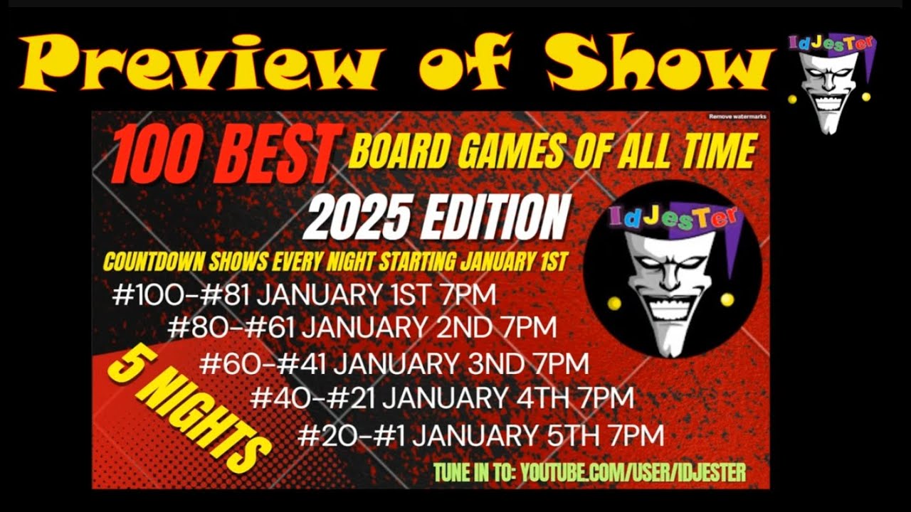 Preview of Show 100 Best Board Games of All Time 2025 Edition - YouTube