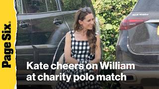 Kate Middleton cheers on Prince William at charity polo match in black-and-white gingham