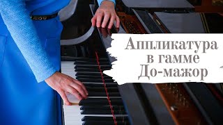 Как играть гамму До мажор. Аппликатура в гаммах от белых клавиш