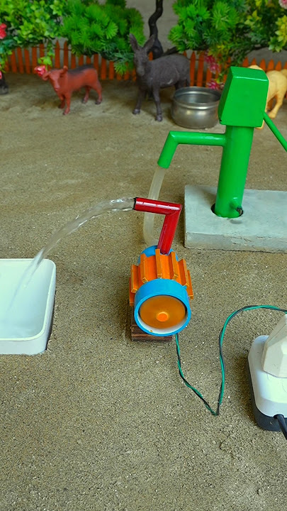 Mini hand pump project water with supply motor drinks horse panda for farm #waterpump #shorts #317