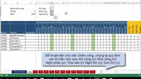 Lập bảng chấm công tính lương trong Excel - TAM Online