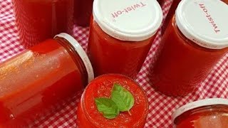 طريقة عمل صلصة الطماطم وتخزينها في البيت على طريقة تركية