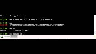 using ipython and string.split method to parse DNA
