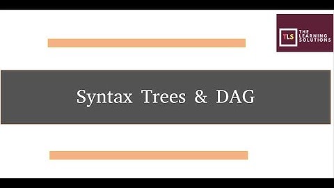 Directed Acyclic Graph  Examples | DAG | Syntax Trees
