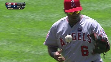 LAA@DET: Callaspo makes a slick play on a grounder
