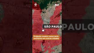 Projeção mostra como seria enchente em outras cidades #shorts