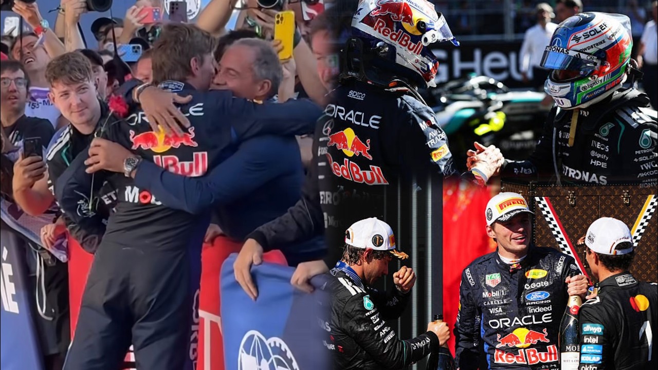 Max Verstappen hugs Kimi's father after Madrid Win | Wholesome podium scenes with Max & Kimi