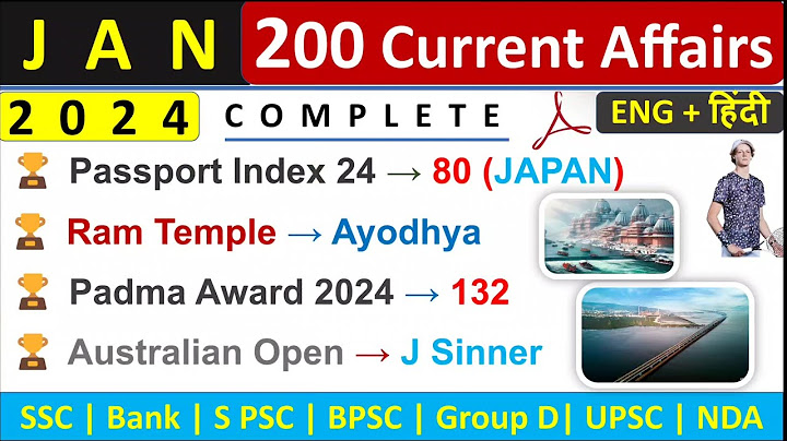 January Monthly Current Affairs 2024 | Top 200 Current Affairs | Monthly Current Affairs JAN 2024
