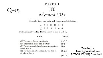 JEE Advanced 2023 Math Paper 1 (Q 15) solution | IIT JEE Maths | #jeeadvanced2023  #projecteducation
